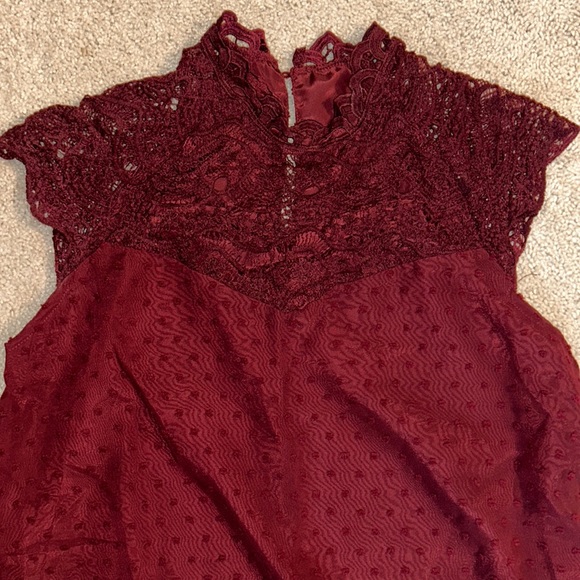 Burgundy Lace Top Dress size M - Picture 2 of 4